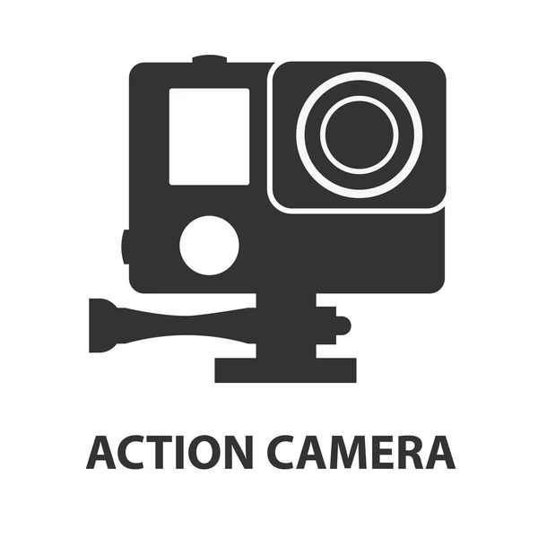 Logo de caméra d'action. Caméra pour les sports actifs. Ultra HD. 4K — Image vectorielle