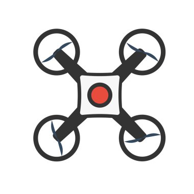 Dronlar ile eylem fotoğraf makinesi. Düz tasarım. Drone quadrocopter