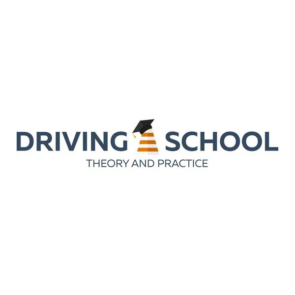 Driving school logo. Auto Education. The rules of the road — Stock Vector