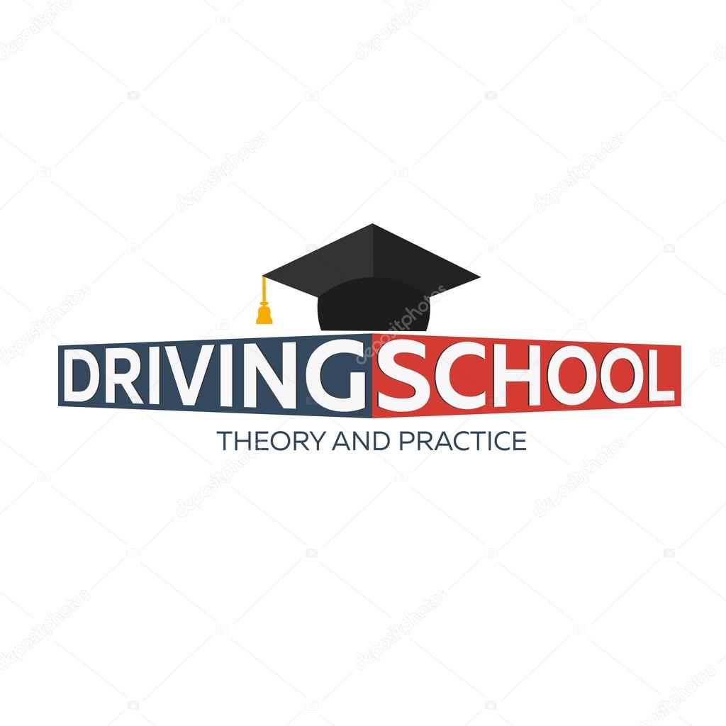 Driving school logo. Auto Education. The rules of the road