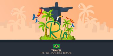 Rio de Jeaneiro. Brasil içinde seyahat. Güney Amerika. Kurtarıcı İsa heykeli