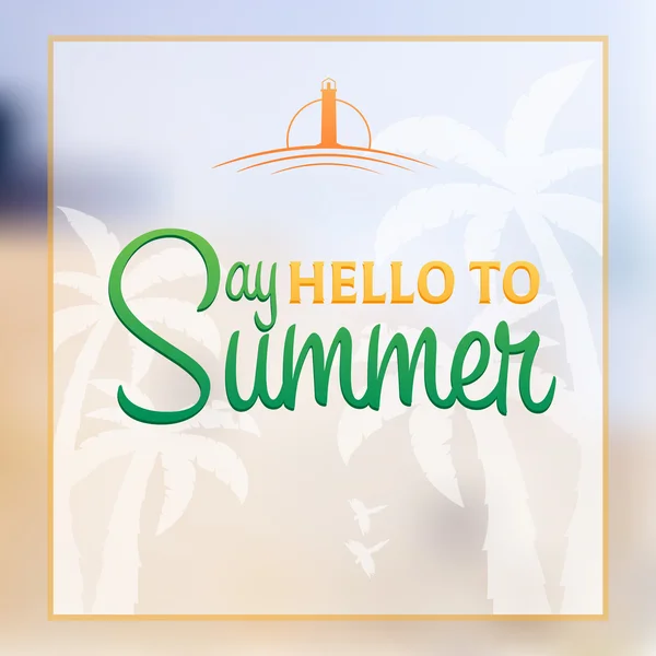 Saluda al verano. Cartel de verano — Vector de stock