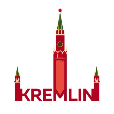Kremlin logosunu görmeniz gerekir. Düz tasarım. Moskova kremlin