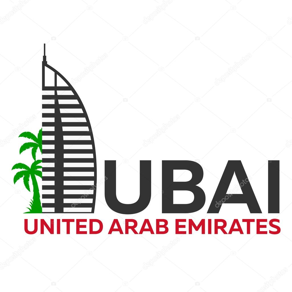 Dubai logo. UAE. United Arab Emirates