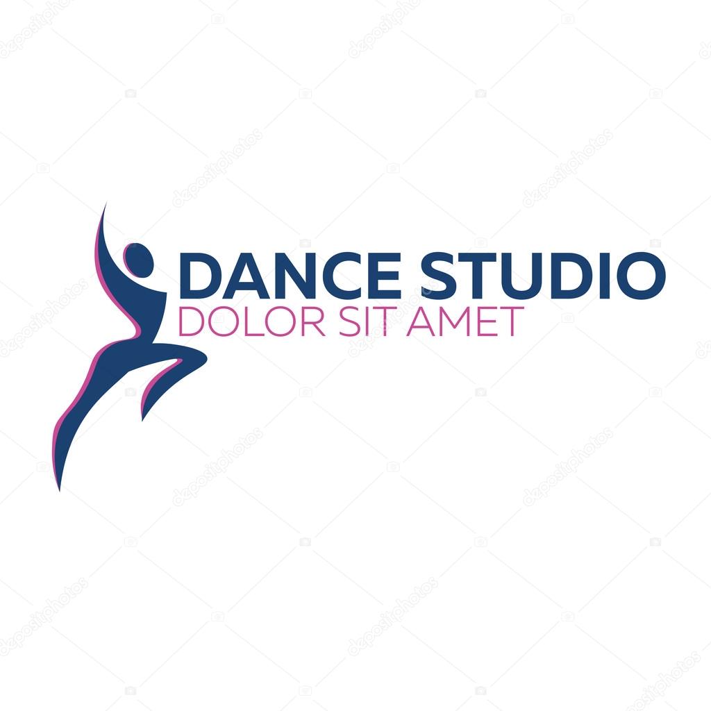 Dance logo, badge and emblem. Woman dancing. Dance studio logo design vector template