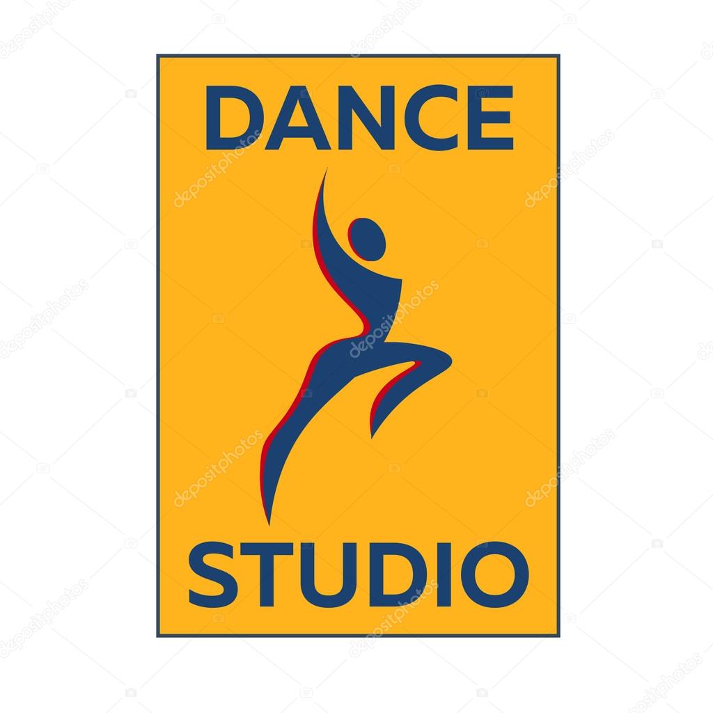 Dance logo, badge and emblem. Woman dancing. Dance studio logo design vector template
