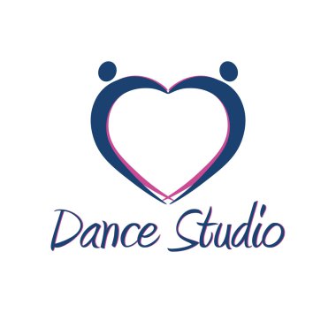 Stüdyo logo dans. Dansçı logo. Vektör minimalist
