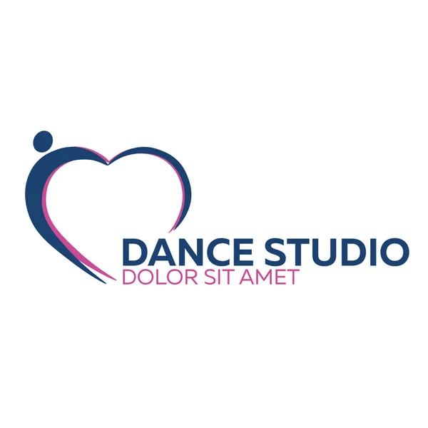Logo del estudio de baile. Logotipo de bailarina. Vector minimalista — Archivo Imágenes Vectoriales