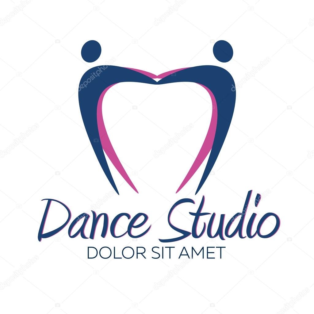Dance studio logo. Dancer logotype. Vector minimalistic