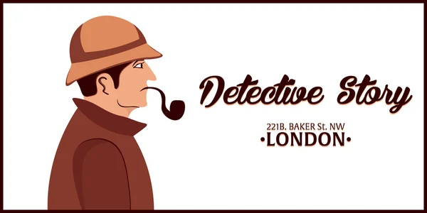 Sherlock Holmes. Detektyw ilustracja. Ilustracja z Sherlock Holmes. Baker street 221b. Londyn. Wielki Ban — Wektor stockowy