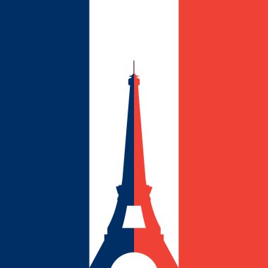 Eyfel Kulesi Logo Paris. Vektör çizim.