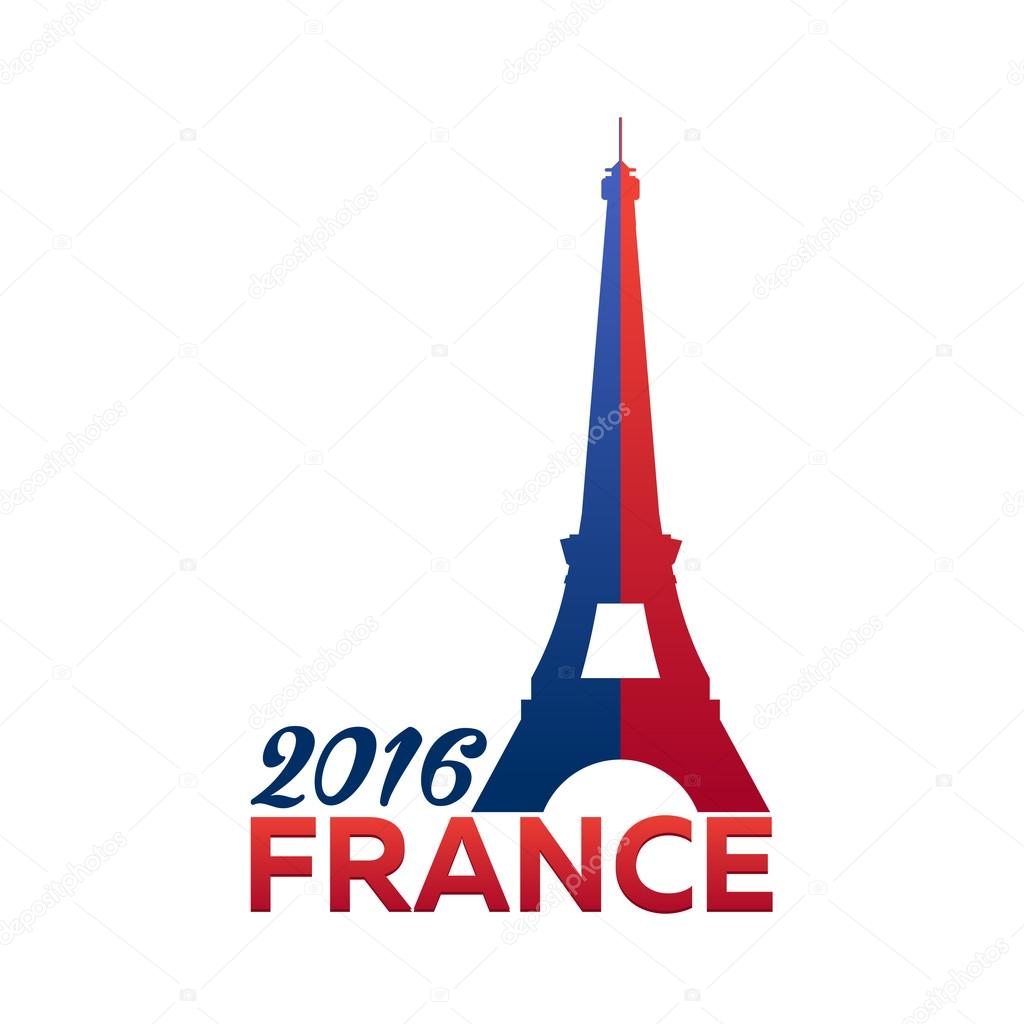 France Euro 16 Logos Eiffel Tower Logo Paris Vector Illustration Football Or Soccer Vector Image By C Leo Design Vector Stock