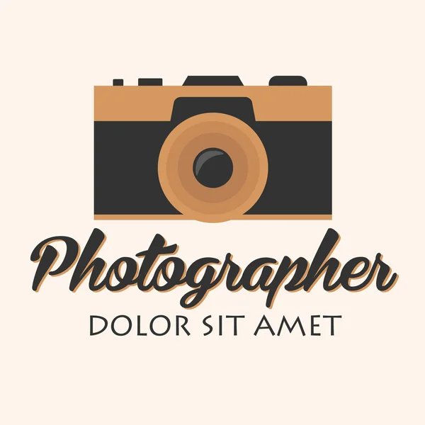 Fotografenlogo. Kamera-Logo. Schriftzug. Fotostudio. Digitales Foto — Stockvektor