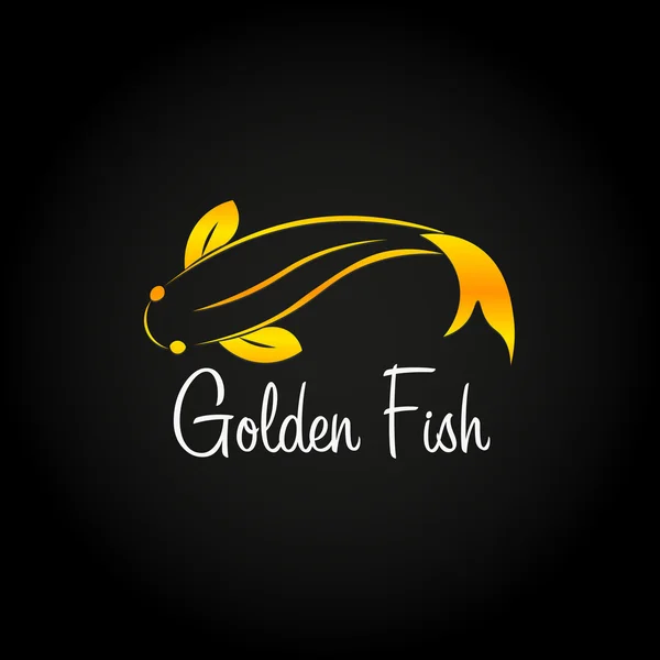 Golden Fish logo. Sea food logo. Bar, restaurant. Vector illustration. — Stock Vector