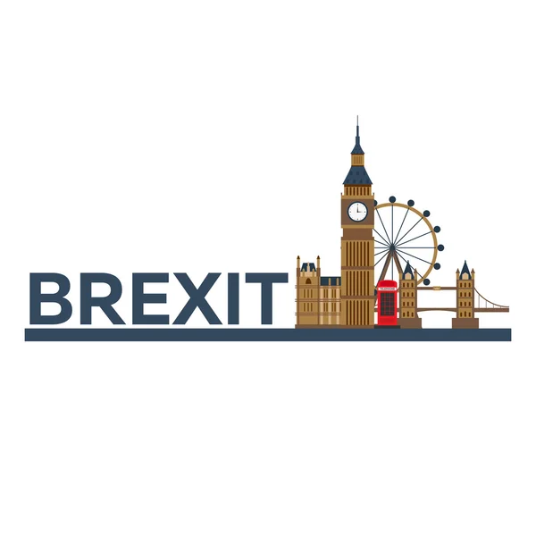 Brexit。英国和欧盟。伦敦，欧洲。欧洲联盟. — 图库矢量图片