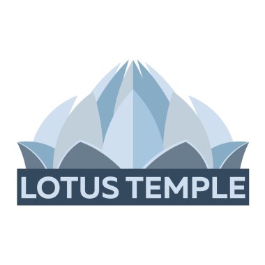 Lotus temple. Delhi. Bahai. Hint mimarisi. Modern düz tasarım. Vektör çizim
