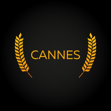 Cannes Film Festivali'nde. Laurel. Film Ödülleri Kazananlar. Logo Ödülleri. Sinema. Vektör çizim.