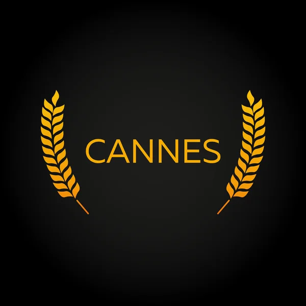 Festival de Cannes. Laurel. Ganadores de Premios Cinematográficos. Logo de los premios de cine. Cine. Ilustración vectorial . — Vector de stock