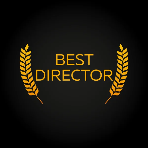 Mejor director. Laurel. Ganadores de Premios Cinematográficos. Logo de los premios de cine. Cine. Ilustración vectorial . — Vector de stock
