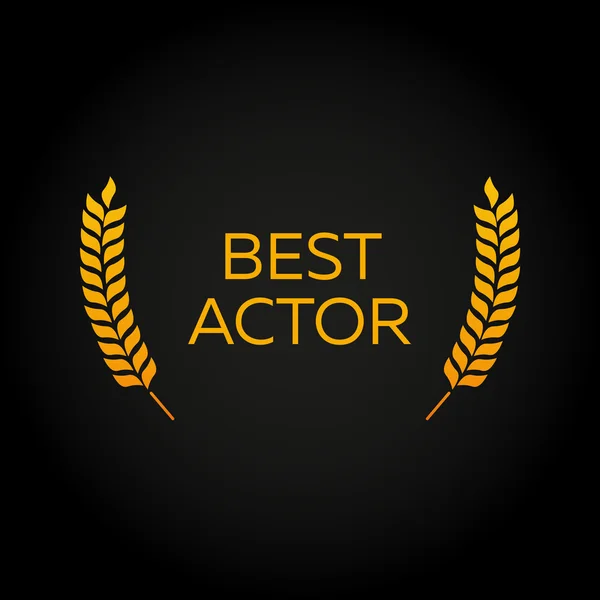 Mejor actor. Laurel. Ganadores de Premios Cinematográficos. Logo de los premios de cine. Cine. Ilustración vectorial . — Vector de stock