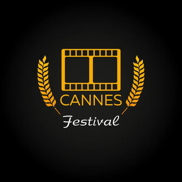 Cannes Festival. Laurel. Film Awards Winners. Film awards logo. Cinema. Vector illustration. — Stock Vector