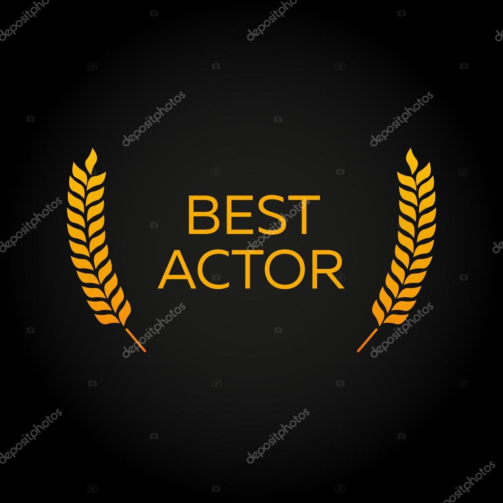 Best actor. Laurel. Film Awards Winners. Film awards logo. Cinema. Vector illustration.