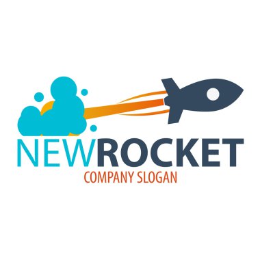 Roket başlatma. İş. Roket logosu.
