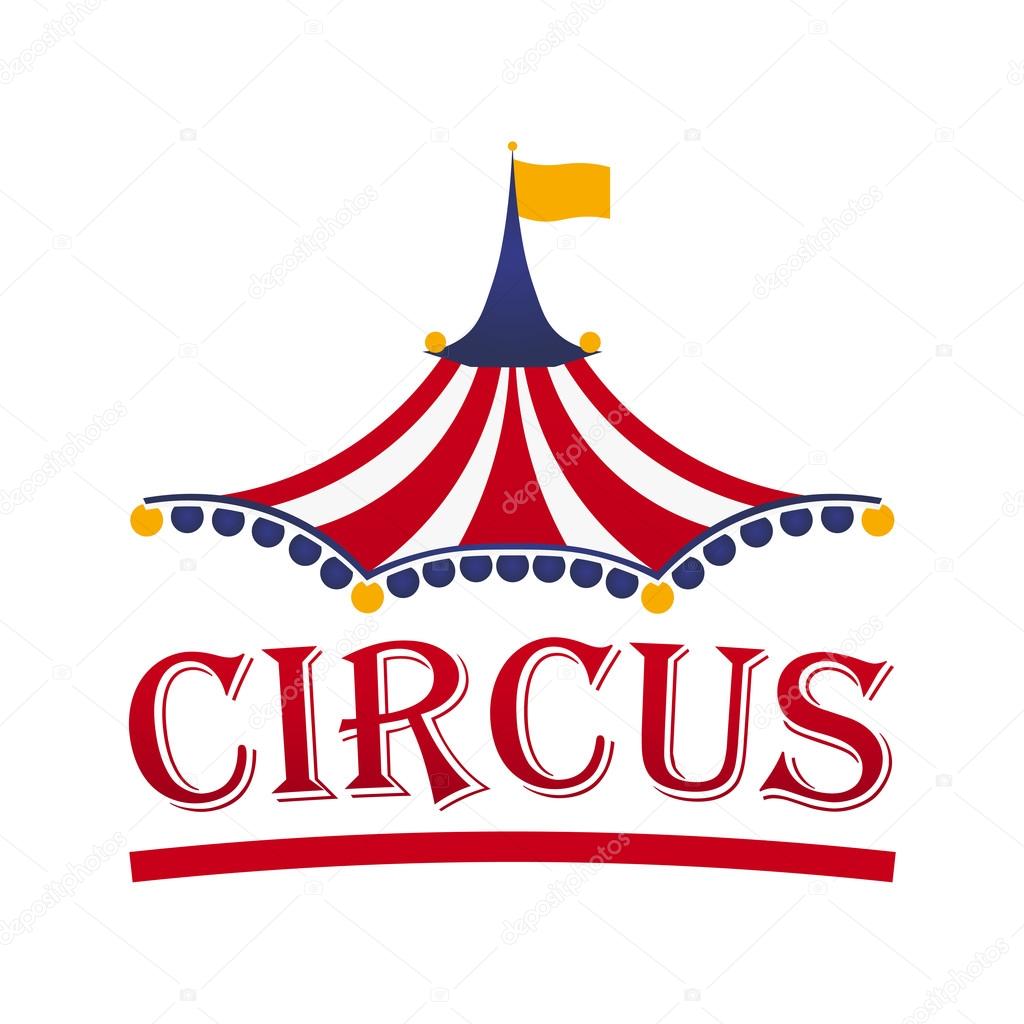 Circus tent logo template. Vector illustration.