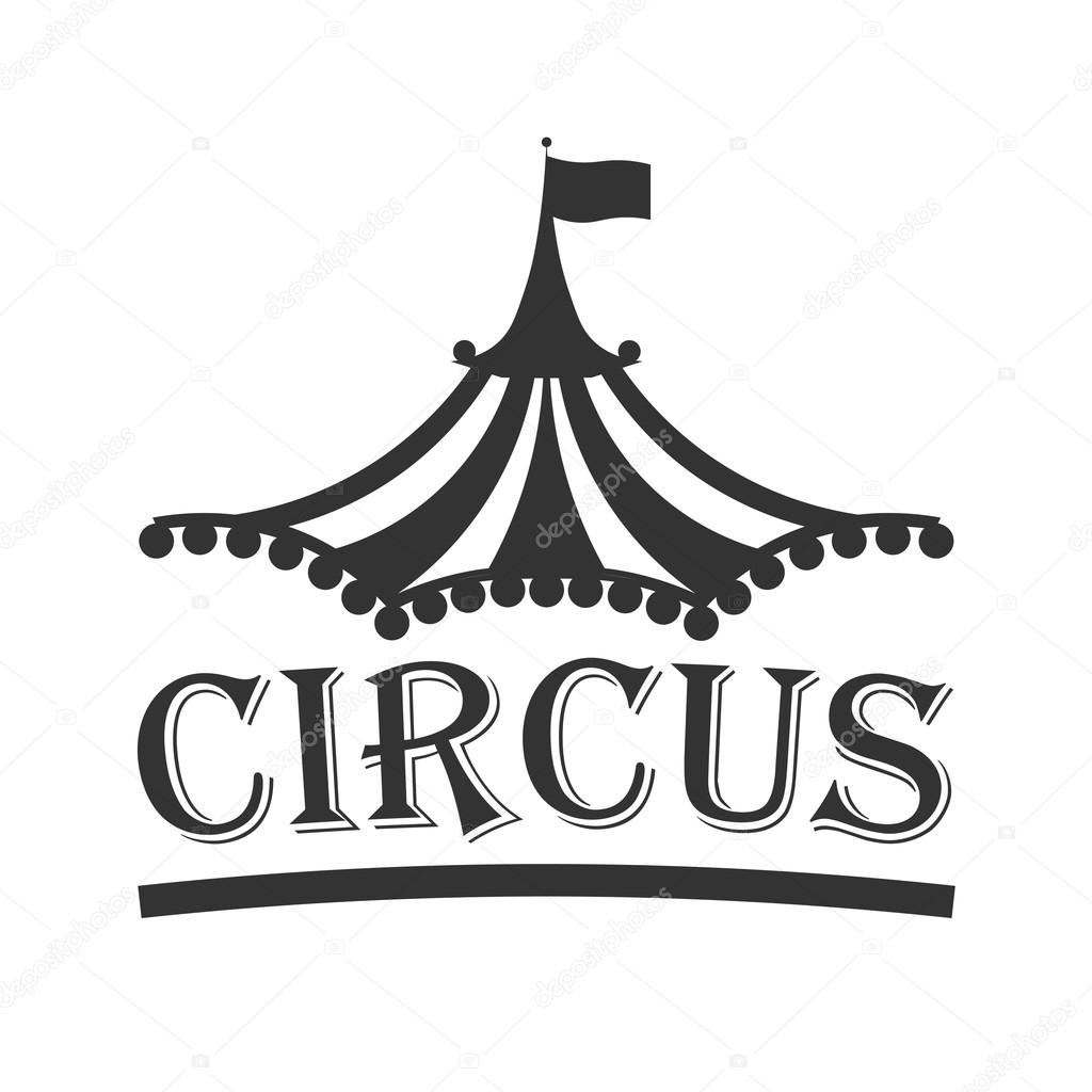 Circus tent logo template. Vector illustration.