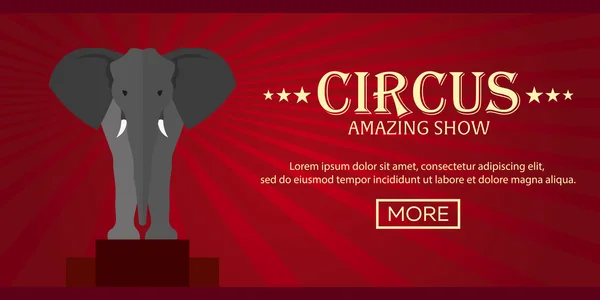 Une bannière de cirque. Un billet de cirque. Spectacle incroyable. Illustration plate — Image vectorielle