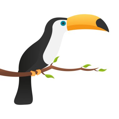 Şube ile oturan toucan bırakır