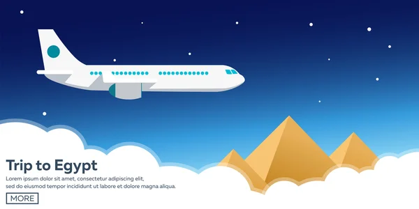 Viaggio in Egitto. Illustrazione di viaggio. Moderno design piatto. Tempo per viaggiare — Vettoriale Stock