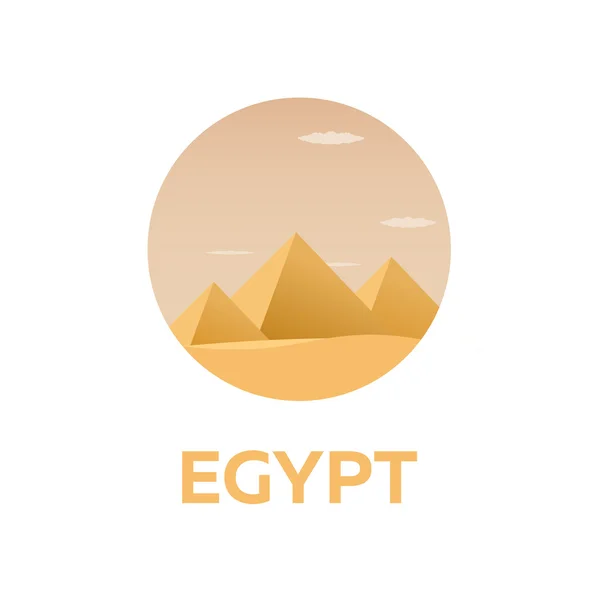 Egito. Turismo. Ilustração itinerante. Design plano moderno. Egito viagem. Pirâmide — Vetor de Stock