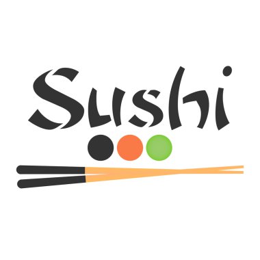 Suşi logo şablonu tasarım. Bar, Restoran. Vektör çizim.
