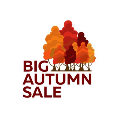 Vektör sonbahar ağaçlar logo. Büyük sonbahar satış
