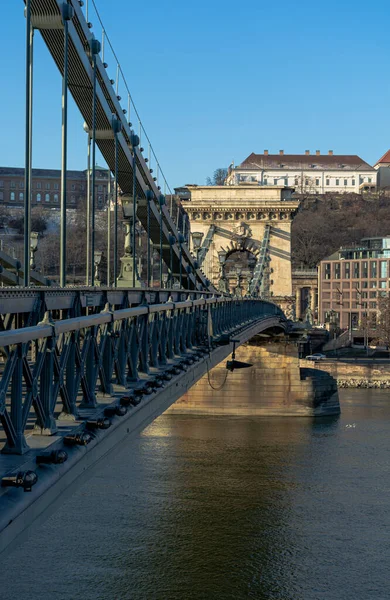 Hongarije Boedapest Prachtige Architectuur Kettingbrug Aan Donau — Stockfoto