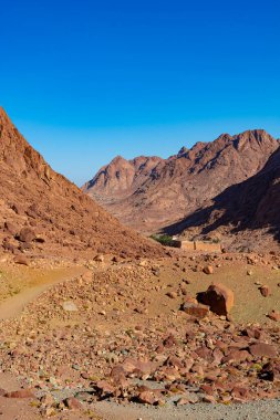 Mısır, Catherine 'in manastırı güneşli bir günde, dağ manzarası