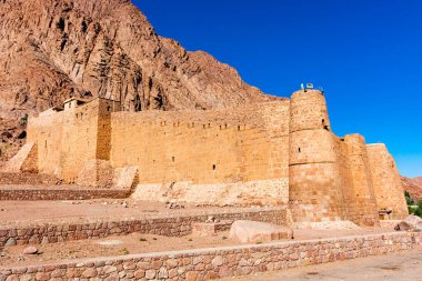 Mısır, Catherine 'in manastırı güneşli bir günde, dağ manzarası