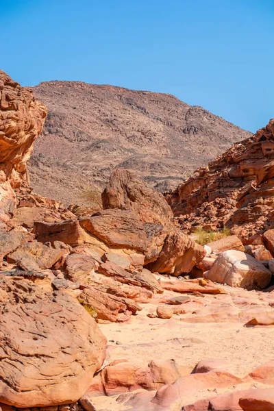 Colored Salam Canyon Sinai Peninsula Beautiful Curved Limestone Stones — Stock Photo, Image