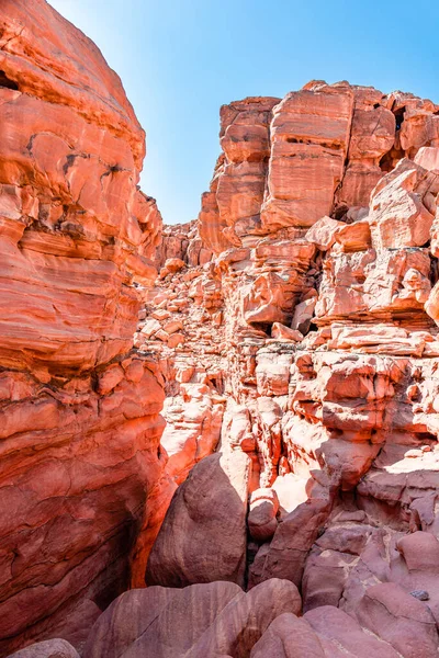 Gekleurde Salam Canyon Het Schiereiland Sinai Prachtige Gebogen Kalkstenen — Stockfoto