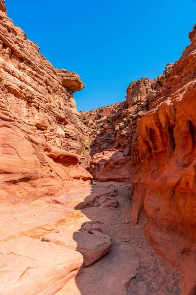 Canyon Salam Colorido Península Sinai Belas Pedras Pedra Calcária Curvas — Fotografia de Stock