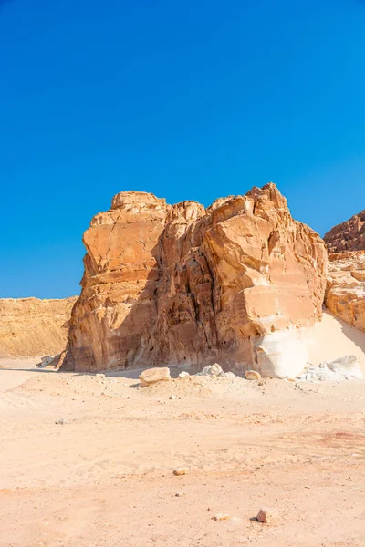 Cañón Color Salam Península Del Sinaí Hermosas Piedras Calizas Curvadas — Foto de Stock