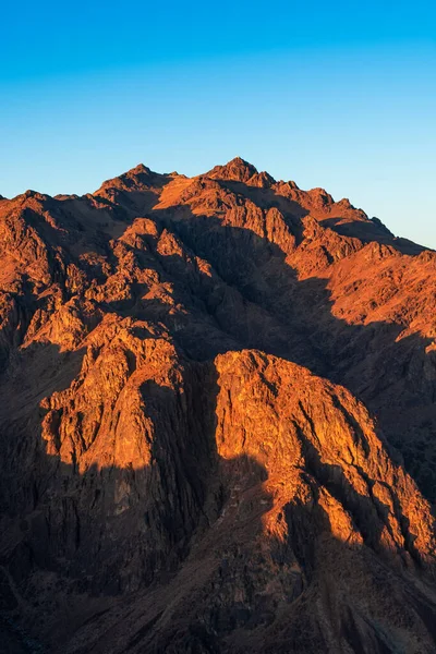 Nascer Sol Sobre Monte Sinai Vista Monte Moisés — Fotografia de Stock