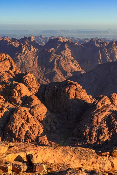 Tur Sina Nın Üzerinde Gün Doğumu Musa Dağı Nın Manzarası — Stok fotoğraf