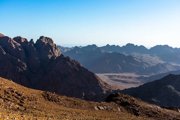 Egito Sinai Montanhas Dia Ensolarado Brilhante Bela Paisagem — Fotografia de Stock