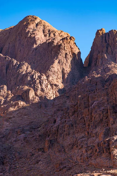 Egito Sinai Montanhas Dia Ensolarado Brilhante Bela Paisagem — Fotografia de Stock