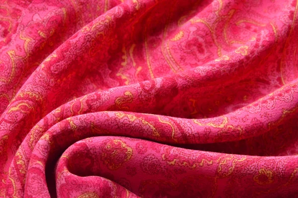 Fondo paisley rojo, textura de tela — Foto de Stock