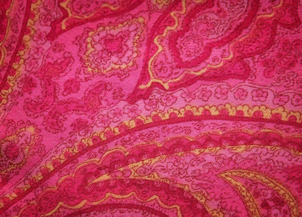 Fondo paisley rojo, textura de tela — Foto de Stock