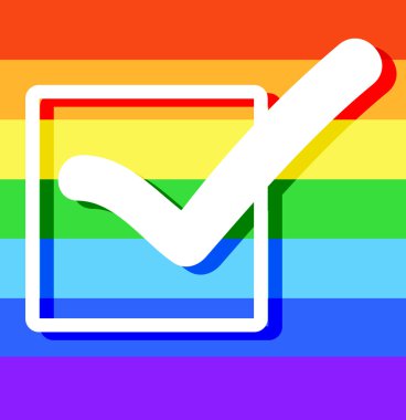 Eşcinsel bayrak veya izole Lgbt bayrak işareti. Eşcinsel kültür simgesi simgesi oylama için