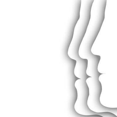 Beyaz bir arka plan üzerinde erkek profilleri